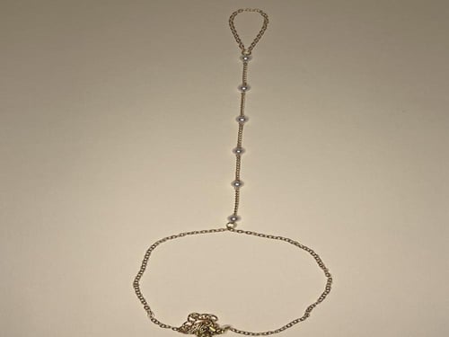 خلخال مع خاتم للاصبع ذهبي و لولو (0054)