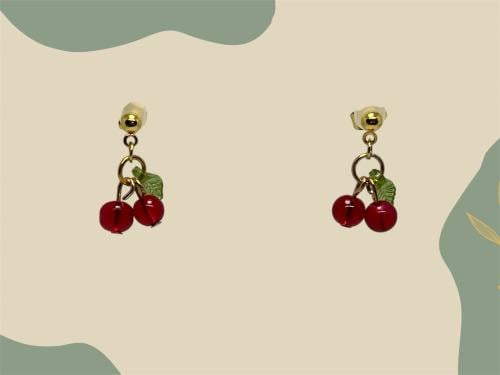 حلق ذهبي كرز (007)