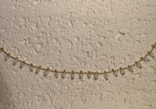 خلخال ذهبي و ابيض (00113)