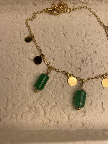 خلخال ذهبي مع اخضر (0026)