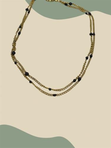 خلخال ذهبي و اسود (0043)