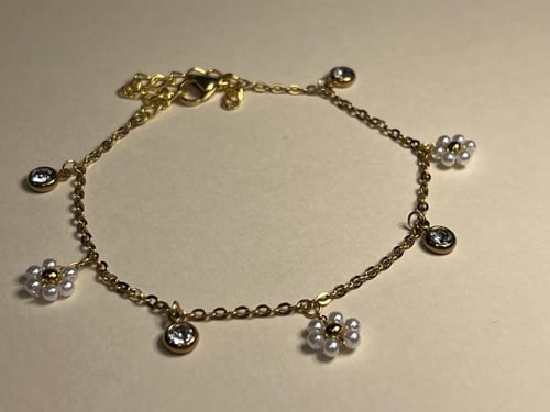 خلخال بشكل ورد بالولو و ميدليه دوائر (0031)