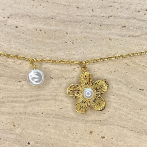 خلخال ذهبي وردة و لولو (0085)