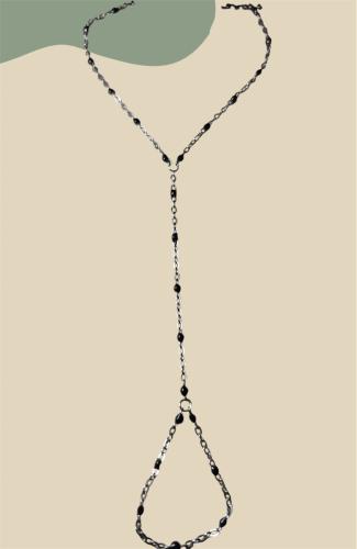 اساور كفوف فضي و نقط سوداء (00135)