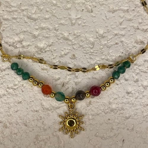 خلخال ذهبي شمس و خرز (0025)