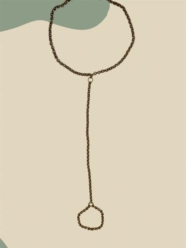 خلخال ذهبي مع خاتم للاصبع (0055)