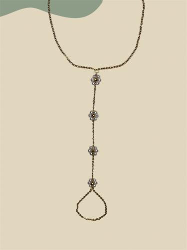 خلخال ذهبي مع ورد لولو (0057)