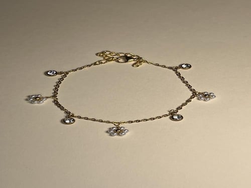 خلخال بشكل ورد بالولو و ميدليه دوائر (0031)