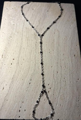 اساور كفوف فضي و نقط سوداء (00135)