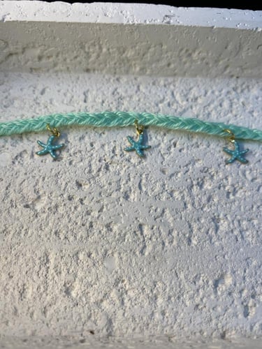 خلخال خيوط ضفيرة تركواز مع نجمة (0078)