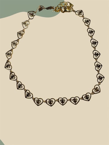 Gold anklet hearts (00147)