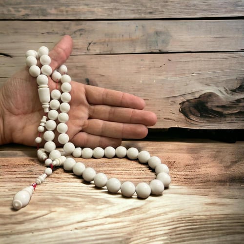 سبحه بولنج لون ابيض خراطه يدويه