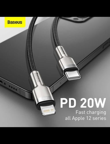 سلك بيسوس للأيفون بطول 2 متر يدعم PD 20W شحن سريع...