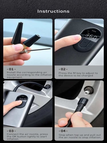 منفاخ هواء عجلات السيارة لاسلكي من بيسوس بقوة 54 و...
