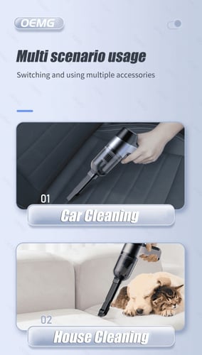 مكنسة صغيرة للسيارة لاسلكية قوية بقدرة 15 ألف باسك...