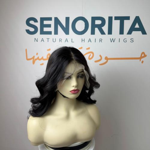 باروكة شعر طبيعي 18 انش جذور اماميه فروه حرير