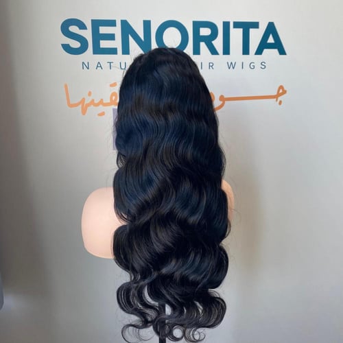 باروكة شعر طبيعي 26 انش دانتل اماميه