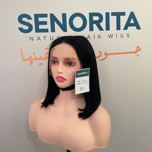 باروكة شعر طبيعي 12 انش جذور كامله فروه حرير