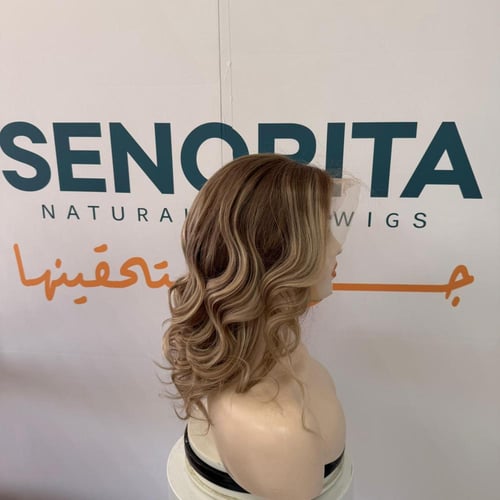 باروكة شعر طبيعي 14 انش دانتل اماميه