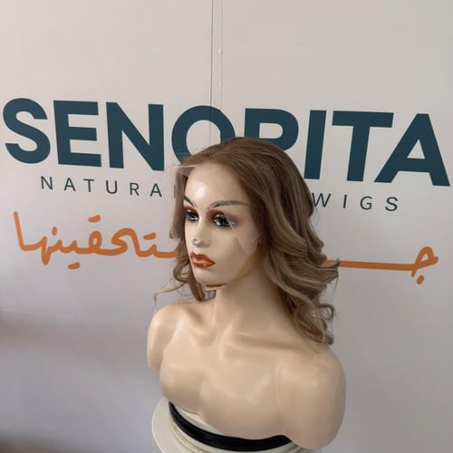 باروكة شعر طبيعي 14 انش دانتل اماميه