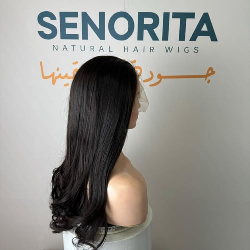 باروكة شعر طبيعي 22 انش جذور اماميه فروه حرير