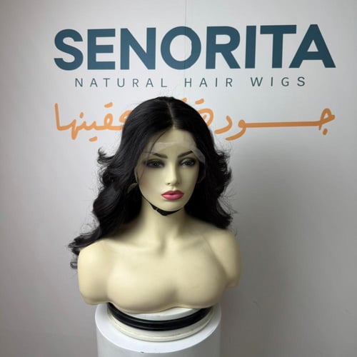 باروكة شعر طبيعي 22 انش جذور كامله فروه دانتيل