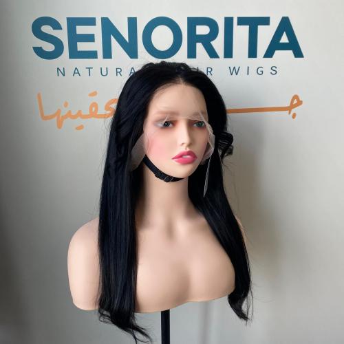 باروكة شعر طبيعي 22 انش جذور اماميه فروه حرير