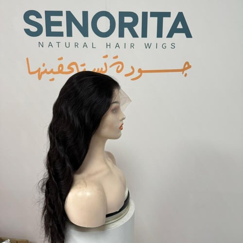 باروكة شعر طبيعي 22 انش جذور كامله فروه دانتيل