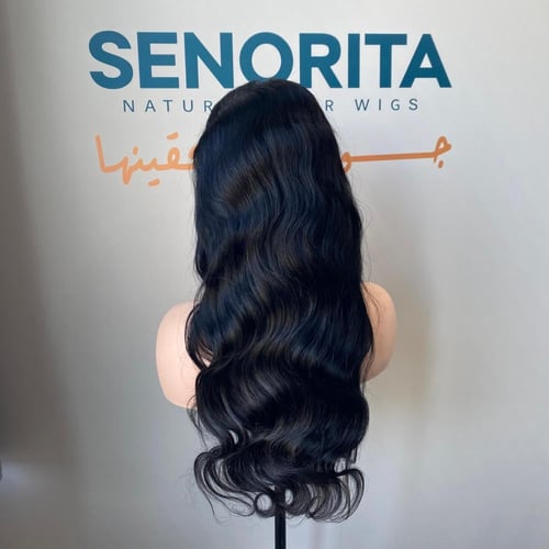 باروكة شعر طبيعي 24 انش جذور اماميه فروه حرير