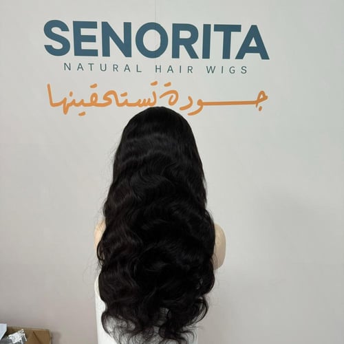 باروكة شعر طبيعي 22 انش جذور كامله فروه دانتيل