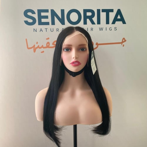 باروكة شعر طبيعي 22 انش جذور اماميه فروه حرير