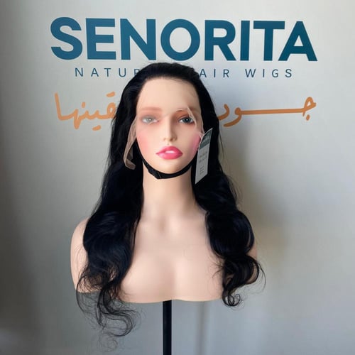 باروكة شعر طبيعي 22 انش جذور اماميه فروه حرير