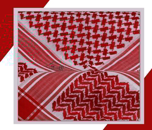 شماغ العجلان الذهبي مودرن أحمر غامق