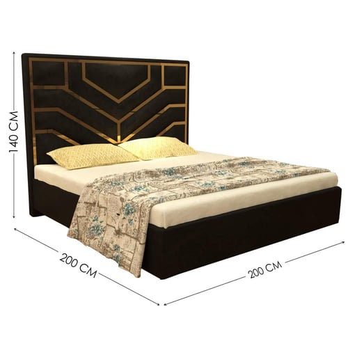 سرير بخطوط ستيل ذهبي