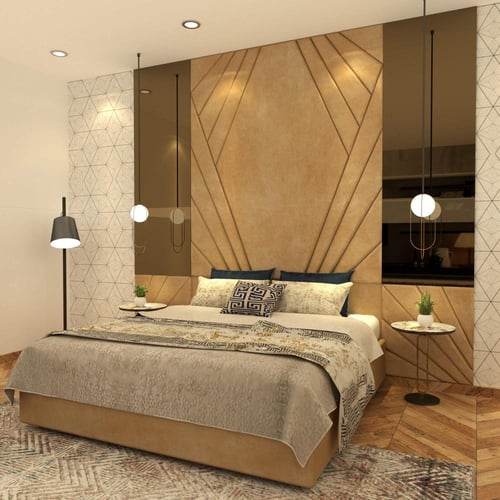 سرير بجداريه كامله (خطوط شعاعية)