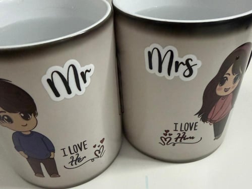 كوب سحري -☕ طقم أكواب سحرية لقب Mr & Mrs (سيد & سي...