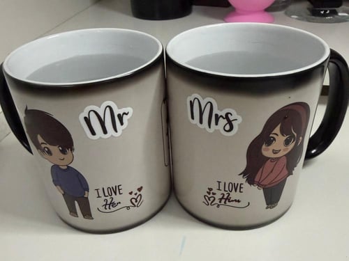 كوب سحري -☕ طقم أكواب سحرية لقب Mr & Mrs (سيد & سي...