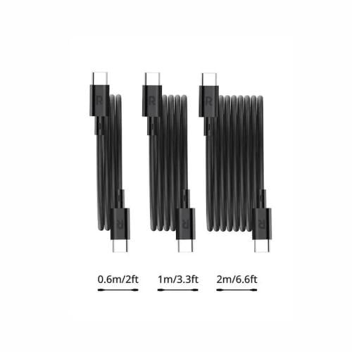 بكج 3 اسلاك تايب سي (0.6 + 1m+2m) -اسود Ravpower