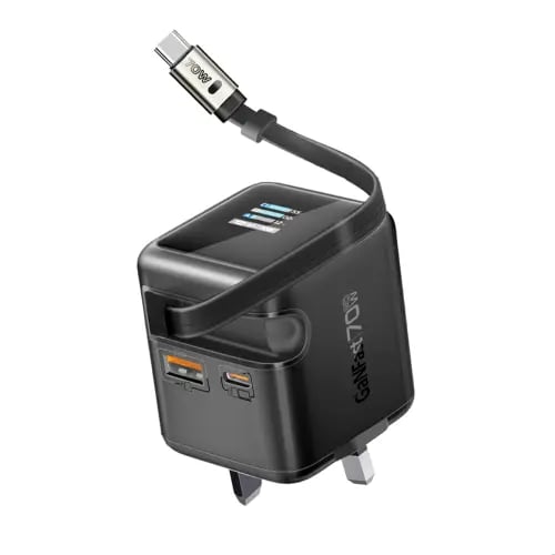 شاحن جداري من بروميت بقوة 70 واط مع كابل USB-C مدم...