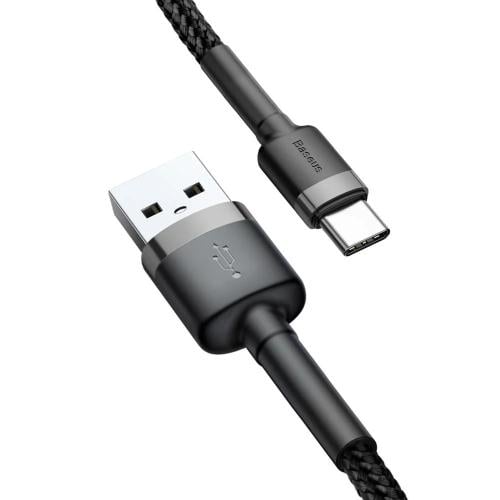 كيبل يواس بي تايب سي 2مترBaseusGray+Black
