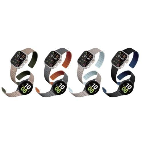 سوار ساعة ابل واتش وهواوي من 38mm-49mm - بيج وازرق...