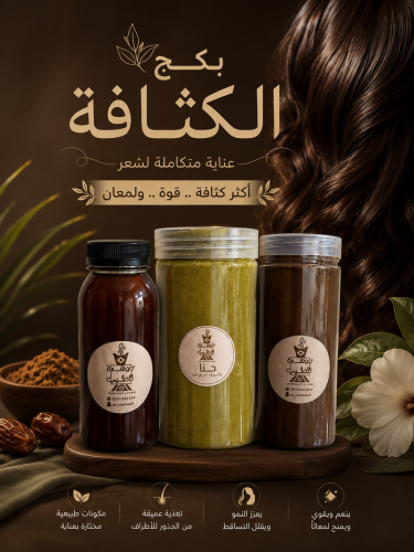 بكج الكثافه ( زيت +حنا+نواه التمر)