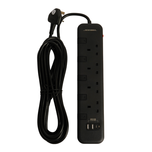 توصيلة جيبل الكهربائية معتمدة SASO 2990 واط 4 مخارج UK مستقلة مع USB و Type-C