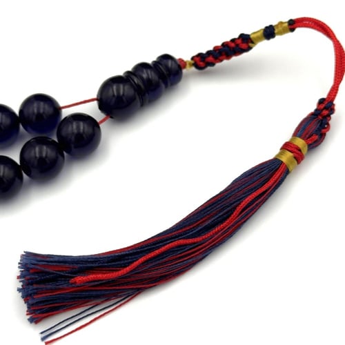 سبحة زعفران لون الحرباء كحلي مع اسود