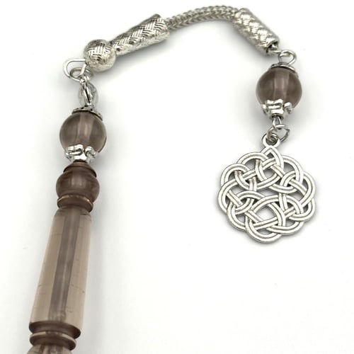 سبحة بكلايت لون تيفاني شفاف - طربزونة معدن