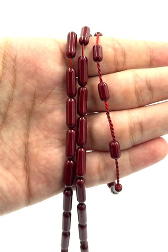 سبحة بكلايت قصة صنوبري لون عنابي - تمليكة