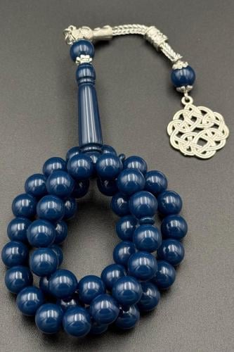 سبحة بكلايت لون ازرق غامق - طربزونة معدن