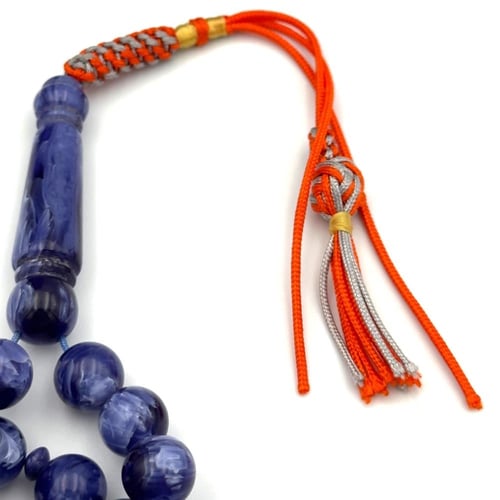 سبحة بكلايت لون ازرق بحري مموج - كركوشة