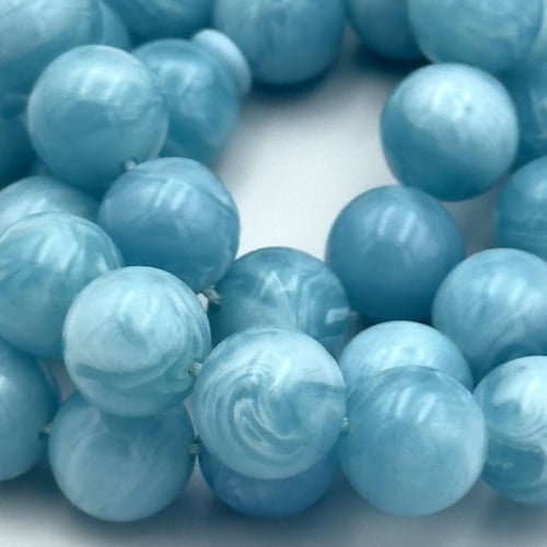 سبحة بكلايت لون ازرق سماوي مموج - طربزونة معدن