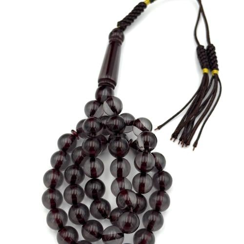 سبحة بكلايت لون اسود خيط عنابي - كركوشة